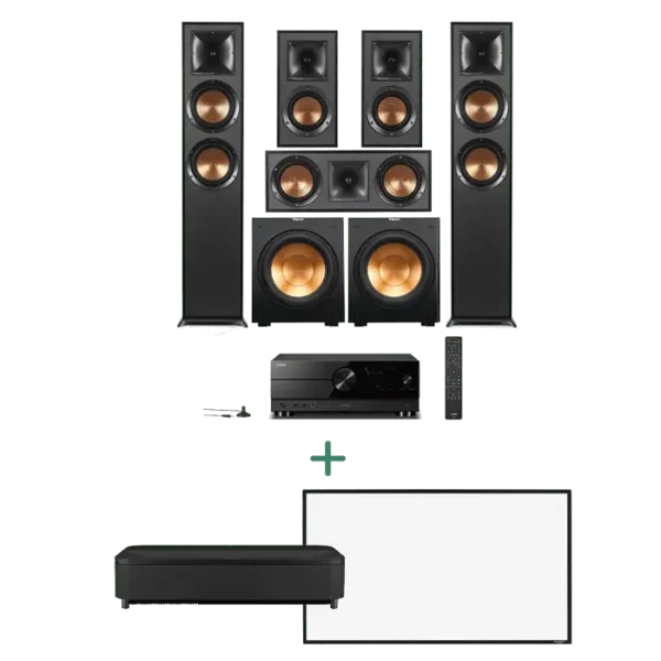 باندل طلایی حرفه‌ای اتاق سینما Yamaha/Klipsch